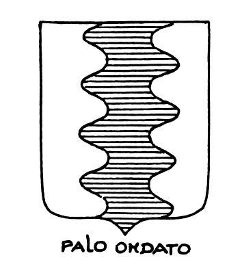 Image of the heraldic term: Palo ondato